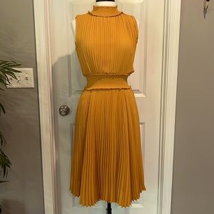 Nanette Lepore pleated sunflower yellow dress 6